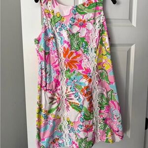 Lilly Pulitzer Sz 16 Floral Dress - Pink, Green, Blue, Orange